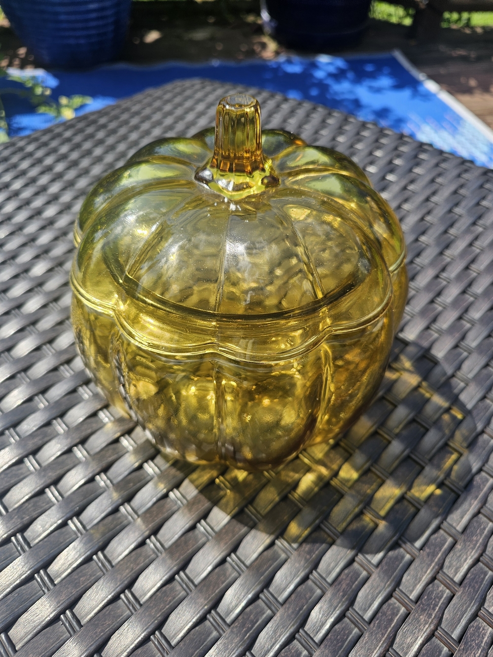 Glass Pumpkin Fall Candy Dish